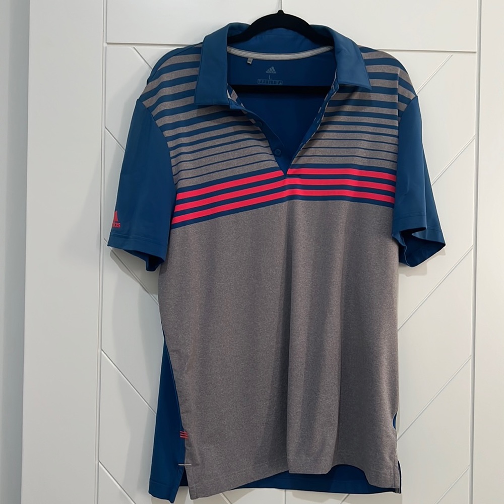 Adidas blue and grey large golf shirt